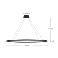 LED Linear Pendant by Kuzco Lighting - Ovale Collection, Black Finish - LP79153-BK