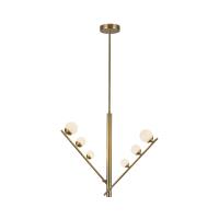 LED Pendant by Kuzco Lighting - Cypress Collection, Brushed Gold/Opal Glass Finish - PD55520-BG/OP