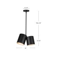 Two Light Pendant by Kuzco Lighting - Keiko Collection, Black Finish - PD58814-BK