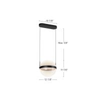 LED Pendant by Kuzco Lighting - Pisces Collection, Black/Light Guide Finish - PD75912-BK/LG-3CCT
