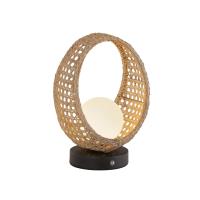 LED Table Lamp by Kuzco Lighting - Lanai Collection, Black/Opal Glass Finish - TL20610-BK/OP