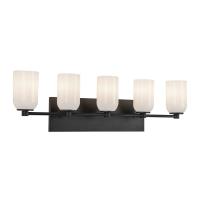 Five Light Vanity by Kuzco Lighting - Nola Collection, Black/Glossy Opal Glass Finish - VL57732-BK/GO