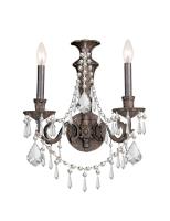 Two Light Wall Sconce by Crystorama - Vanderbilt Collection, English Bronze Finish - 5162-EB-CL-MWP