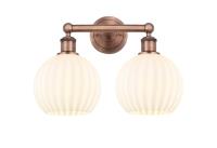Two Light Bath Vanity by Innovations - Edison Collection, Antique Copper Finish - 616-2W-AC-G1217-8WV