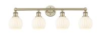 Four Light Bath Vanity by Innovations - Edison Collection, Antique Brass Finish - 616-4W-AB-G1217-6WV