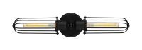 Two Light Bath Vanity by Innovations - Austere Collection, Matte Black Finish - 900-2W-BK-CE225-BK