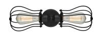 Two Light Bath Vanity by Innovations - Austere Collection, Matte Black Finish - 900-2W-BK-CE513-BK