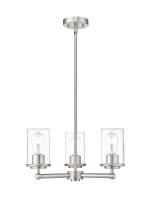 Three Light Chandelier by Z-Lite - Thayer Collection, Brushed Nickel Finish - 742-3BN