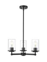 Three Light Chandelier by Z-Lite - Thayer Collection, Matte Black Finish - 742-3MB