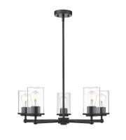 Five Light Chandelier by Z-Lite - Thayer Collection, Matte Black Finish - 742-5MB
