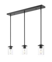 Three Light Pendant by Z-Lite - Thayer Collection, Matte Black Finish - 742MP-3MB