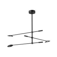 LED Chandelier by Kuzco Lighting - Rotaire Collection, Black Finish - CH90132-BK-UNV