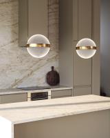 LED Pendant by Kuzco Lighting - Pisces Collection, Brushed Gold/Light Guide Finish - PD75912-BG/LG-3CCT-UNV