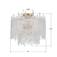 Three Light Semi Flush Mount by Crystorama - Ackerly Collection, Aged Brass Finish - ACK-920-AG