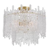 Three Light Semi Flush Mount by Crystorama - Ackerly Collection, Aged Brass Finish - ACK-920-AG