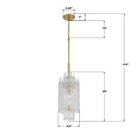 One Light Pendant by Crystorama - Ackerly Collection, Aged Brass Finish - ACK-921-AG