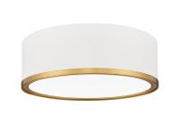 LED Flush Mount by Z-Lite - Bradley Collection, Matte White + Modern Gold Finish - 1018F12-MW-MGLD-LED
