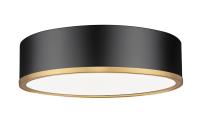 LED Flush Mount by Z-Lite - Bradley Collection, Matte Black + Modern Gold Finish - 1018F16-MB-MGLD-LED