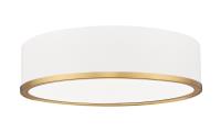 LED Flush Mount by Z-Lite - Bradley Collection, Matte White + Modern Gold Finish - 1018F16-MW-MGLD-LED