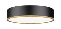 LED Flush Mount by Z-Lite - Bradley Collection, Matte Black + Modern Gold Finish - 1018F20-MB-MGLD-LED
