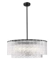 12 Light Pendant by Z-Lite - Glacier Collection, Matte Black Finish - 1943P32-2-MB