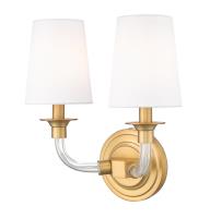 Two Light Wall Sconce by Z-Lite - Katerina Collection, Rubbed Brass Finish - 1950-2S-RB