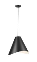 One Light Pendant by Z-Lite - Aria Collection, Matte Black Finish - 1952P18-MB