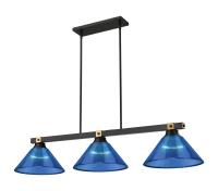Three Light Billiard by Z-Lite - Bronte Collection, Matte Black + Rubbed Brass Finish - 1955-3MB-RB-ARDB