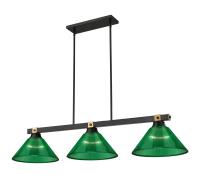 Three Light Billiard by Z-Lite - Bronte Collection, Matte Black + Rubbed Brass Finish - 1955-3MB-RB-ARG