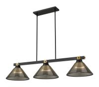 Three Light Billiard by Z-Lite - Bronte Collection, Matte Black + Rubbed Brass Finish - 1955-3MB-RB-ARS