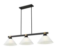 Three Light Billiard by Z-Lite - Bronte Collection, Matte Black + Rubbed Brass Finish - 1955-3MB-RB-AWL14