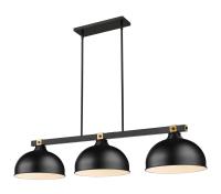 Three Light Billiard by Z-Lite - Bronte Collection, Matte Black + Rubbed Brass Finish - 1955-3MB-RB-D13MB