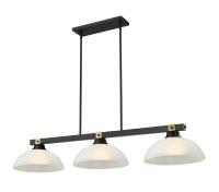 Three Light Billiard by Z-Lite - Bronte Collection, Matte Black + Rubbed Brass Finish - 1955-3MB-RB-DWL14