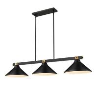 Three Light Billiard by Z-Lite - Bronte Collection, Matte Black + Rubbed Brass Finish - 1955-3MB-RB-MMB