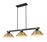 Three Light Billiard by Z-Lite - Bronte Collection, Matte Black + Rubbed Brass Finish - 1955-3MB-RB-SRB