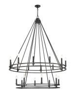 20 Light Chandelier by Z-Lite - Dennison Collection, Matte Black Finish - 4005-20MB