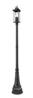 Four Light Outdoor Post Mounted Fixture by Z-Lite - Tiberius Collection, Black Finish - 5017PHBR-564P-BK