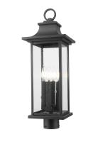 Four Light Outdoor Post Mount Fixture by Z-Lite - Tiberius Collection, Black Finish - 5017PHBR-BK