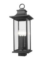 Four Light Outdoor Post Mount Fixture by Z-Lite - Tiberius Collection, Black Finish - 5017PHBS-BK