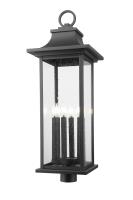 Six Light Outdoor Post Mount Fixture by Z-Lite - Tiberius Collection, Black Finish - 5017PHXLR-BK
