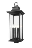 Six Light Outdoor Post Mount Fixture by Z-Lite - Tiberius Collection, Black Finish - 5017PHXLS-BK