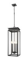 Five Light Outdoor Chain Mount Ceiling Fixture by Z-Lite - Nova Collection, Black Finish - 5018CHXL-BK
