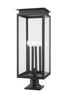 Four Light Outdoor Pier Mounted Fixture by Z-Lite - Nova Collection, Black Finish - 5018PHBR-533PM-BK