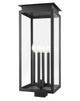 Four Light Outdoor Post Mount Fixture by Z-Lite - Nova Collection, Black Finish - 5018PHBS-BK