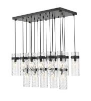 17 Light Linear Chandelier by Z-Lite - Fontaine Collection, Matte Black Finish - 7002P5-17L-MB