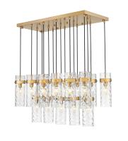 17 Light Linear Chandelier by Z-Lite - Fontaine Collection, Rubbed Brass Finish - 7002P5-17L-RB