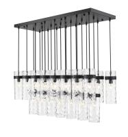 23 Light Linear Chandelier by Z-Lite - Fontaine Collection, Matte Black Finish - 7002P5-23L-MB