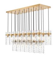 23 Light Linear Chandelier by Z-Lite - Fontaine Collection, Rubbed Brass Finish - 7002P5-23L-RB
