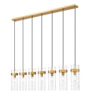 Seven Light Linear Chandelier by Z-Lite - Fontaine Collection, Rubbed Brass Finish - 7002P5-7L-RB