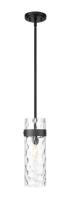 One Light Pendant by Z-Lite - Fontaine Collection, Matte Black Finish - 7002P5-ROD-MB